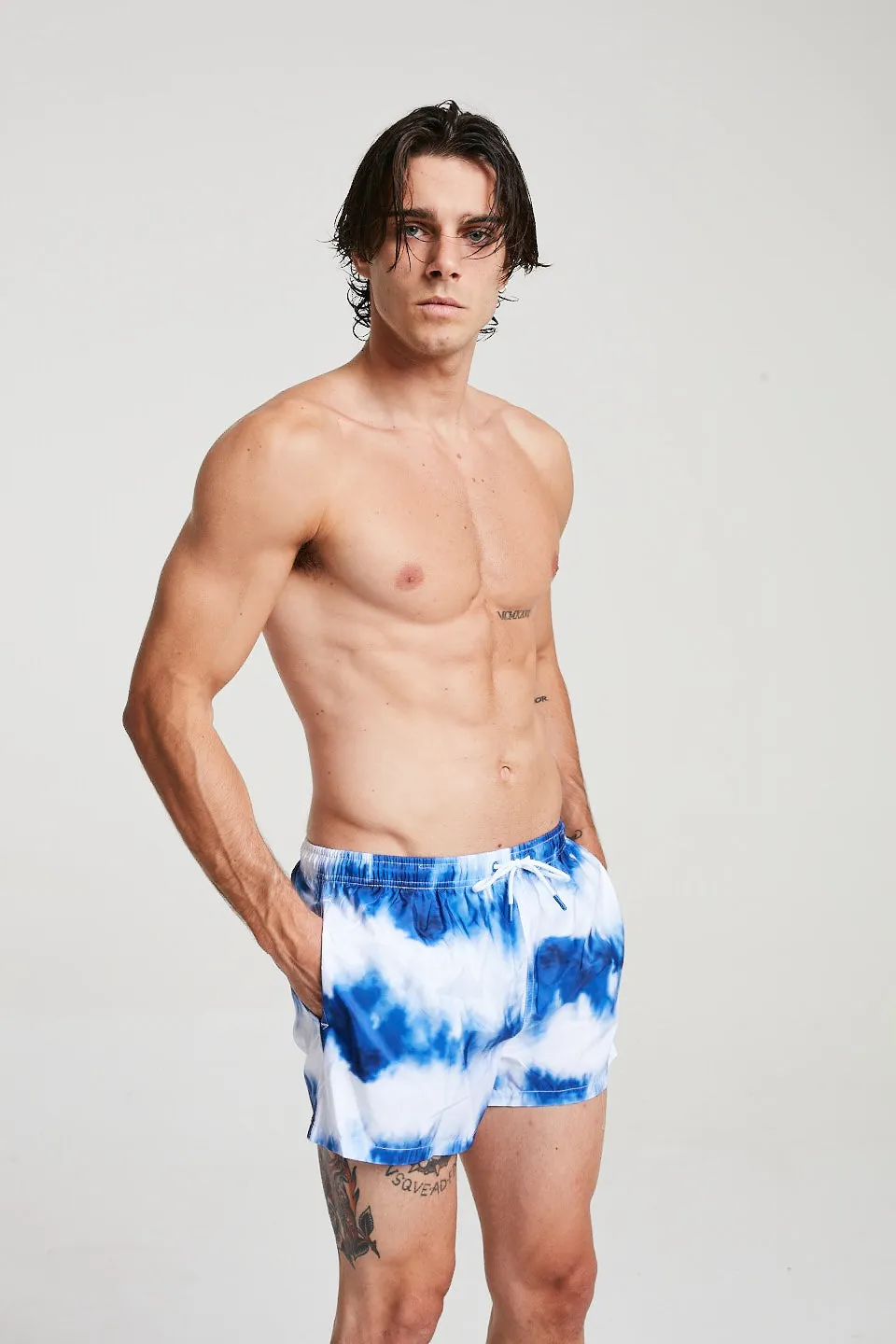 Tie Dye Swim Shorts In Blue