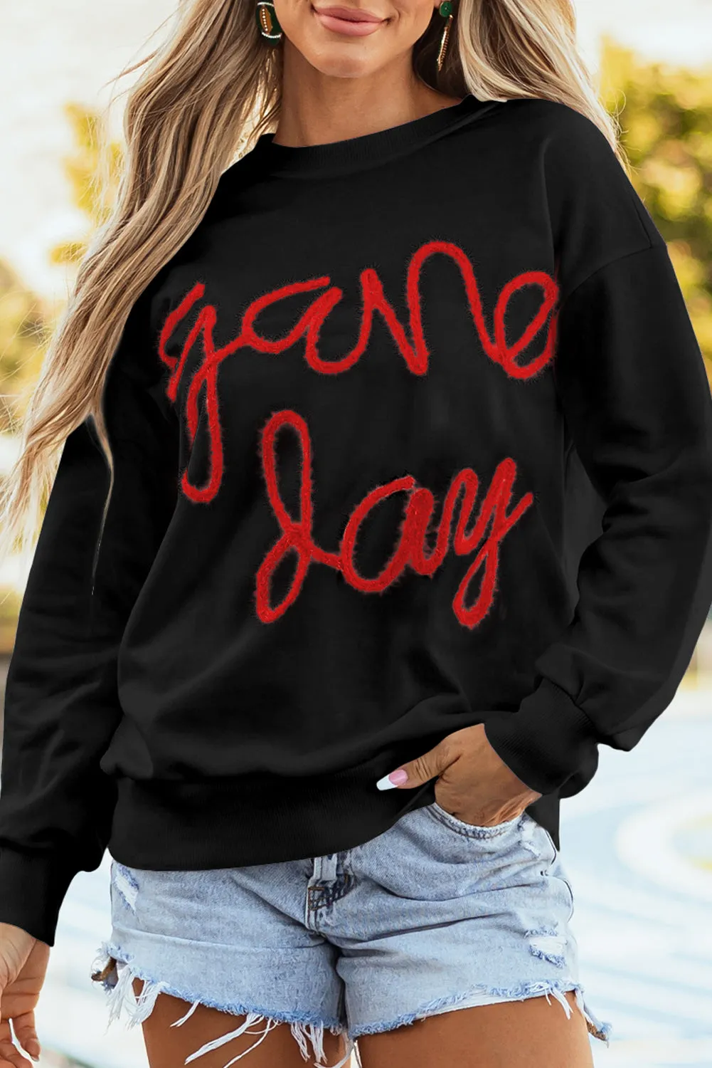 Tinsel Game Day Graphic Sweatshirt