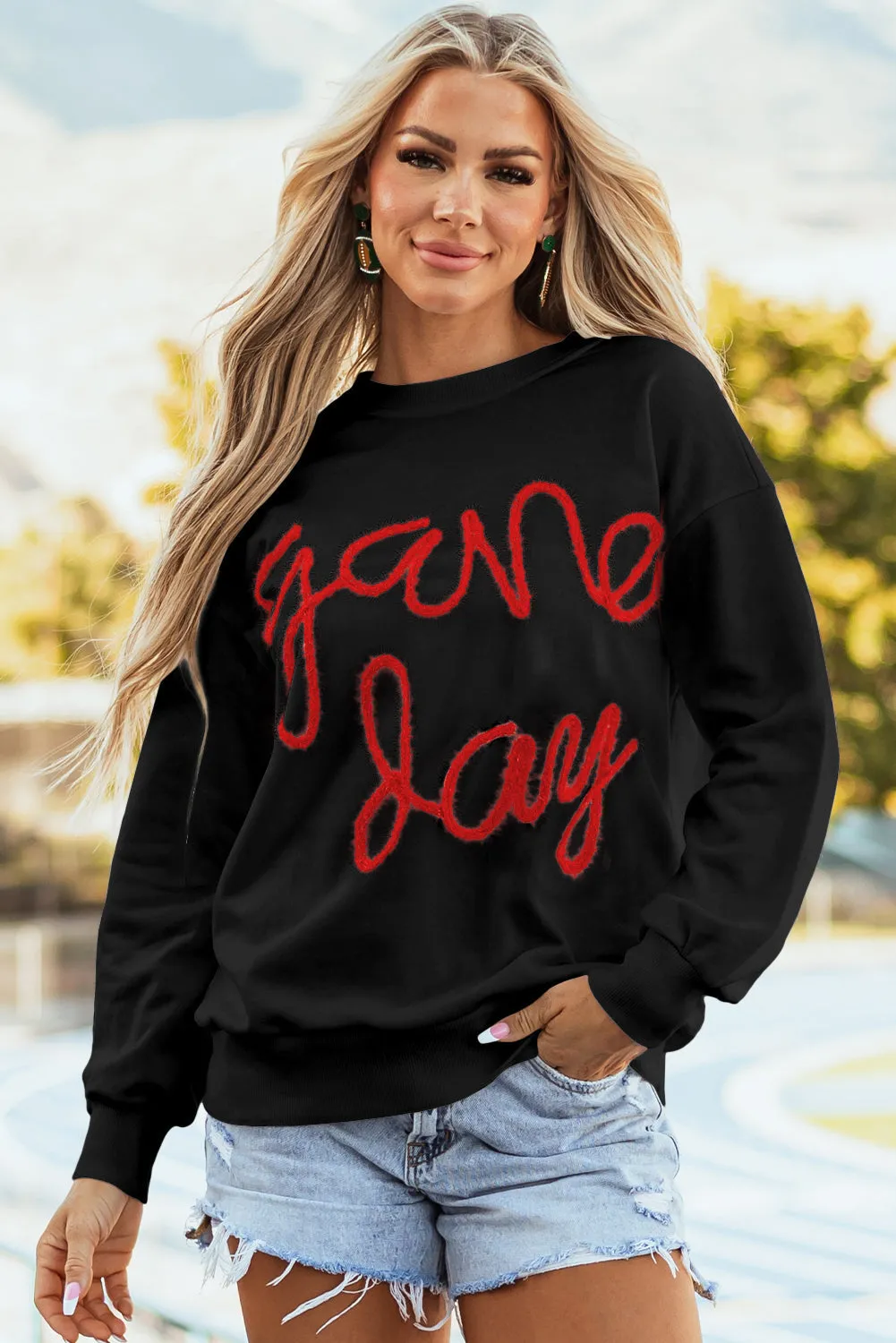 Tinsel Game Day Graphic Sweatshirt
