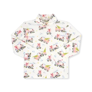 Tiny Tot Turtleneck - All Aboard, Pink