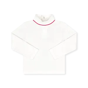 Tiny Tot Turtleneck - Park White, Ridgeland Red