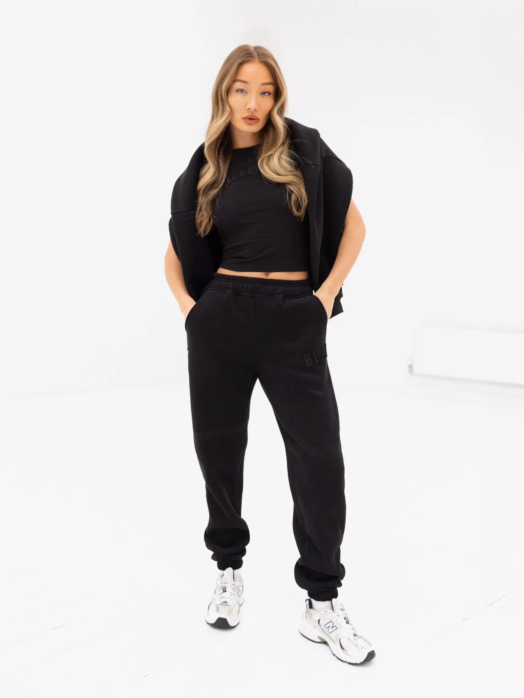 Tonal Varsity Sweatpants - Black
