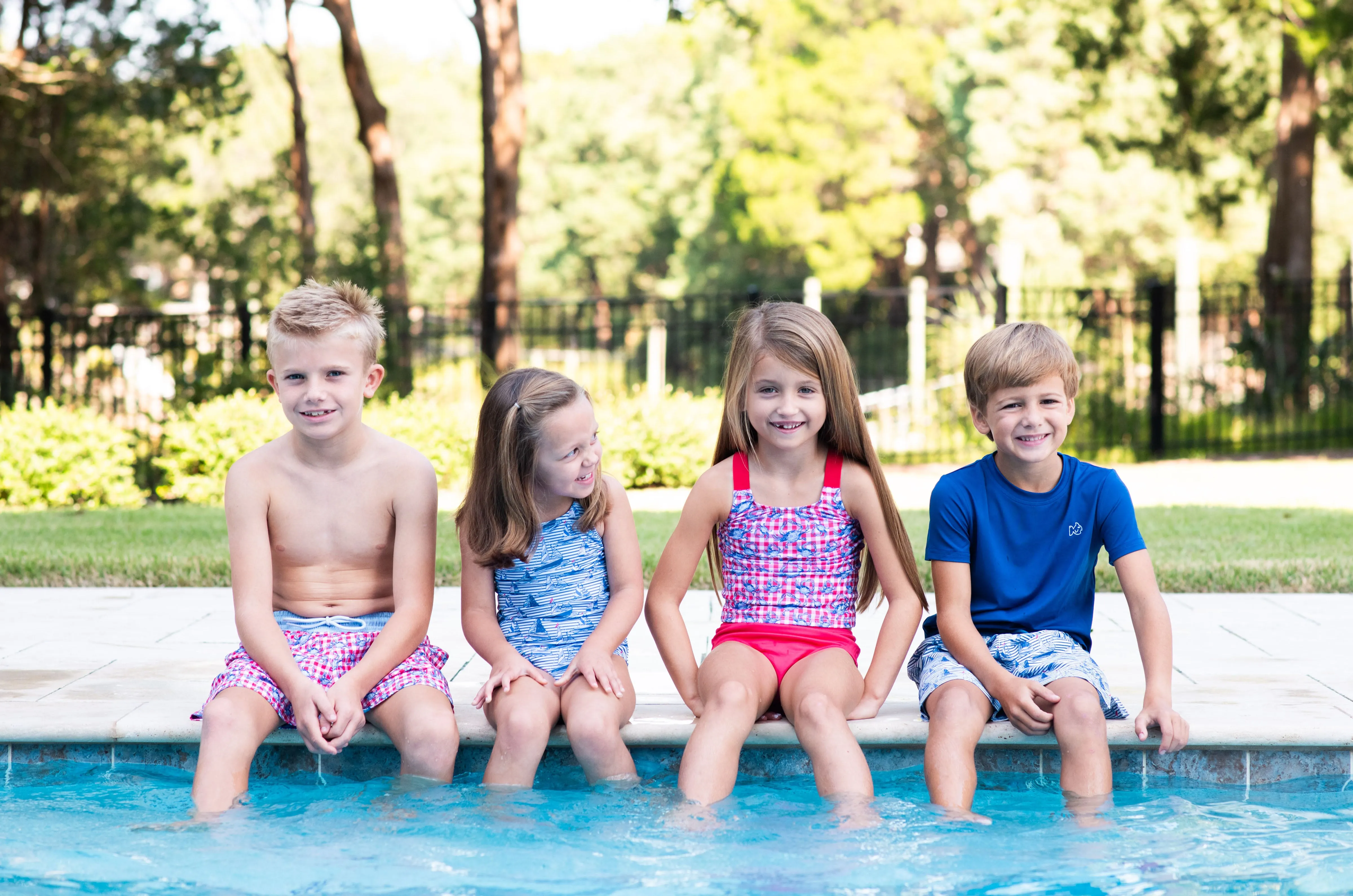 Tournament Time Tankini in Americana Crab Picnic Print