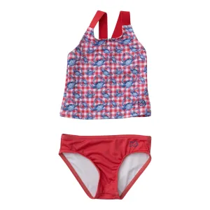 Tournament Time Tankini in Americana Crab Picnic Print
