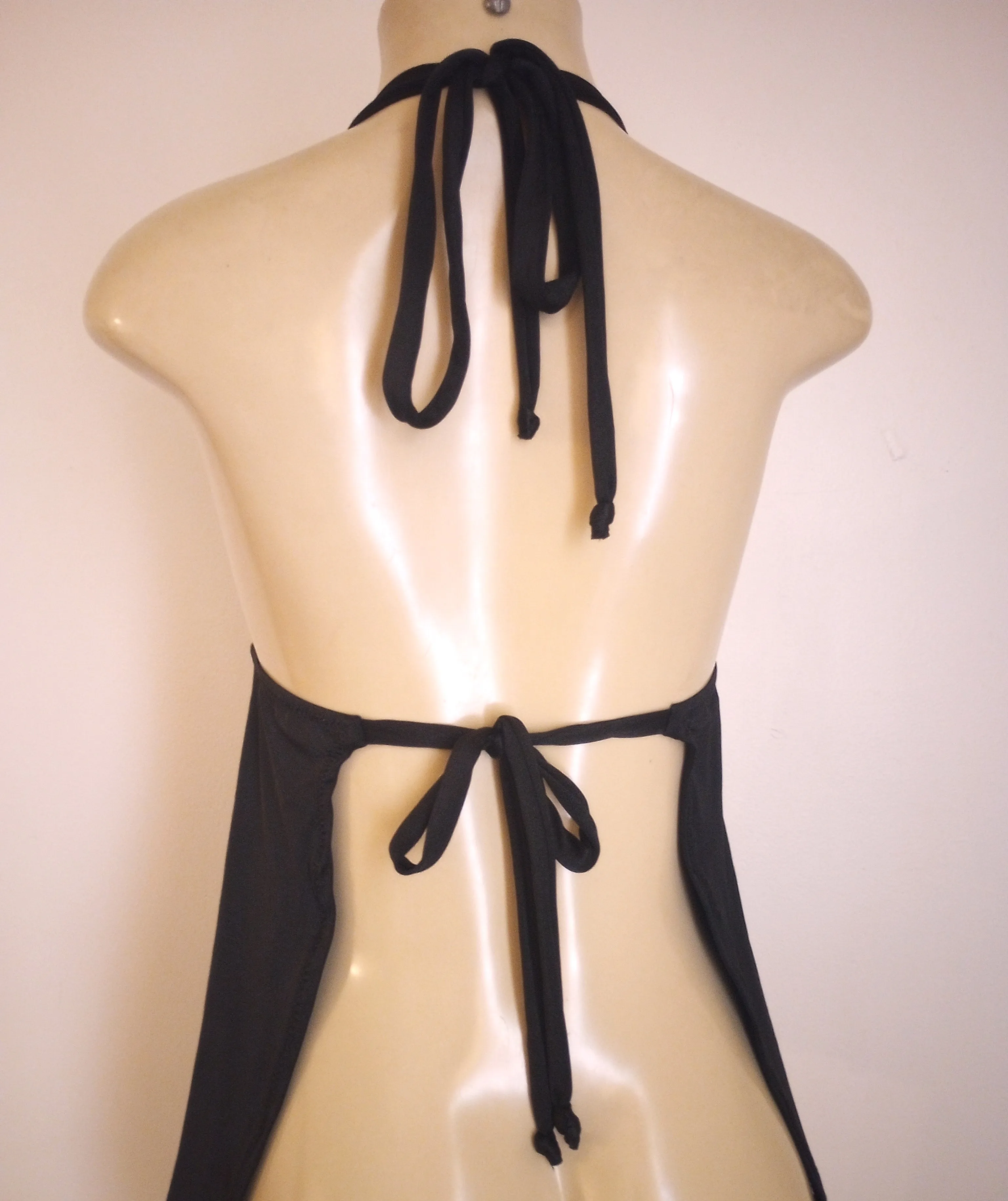 Triangle Halter Tankini Top Apron Back