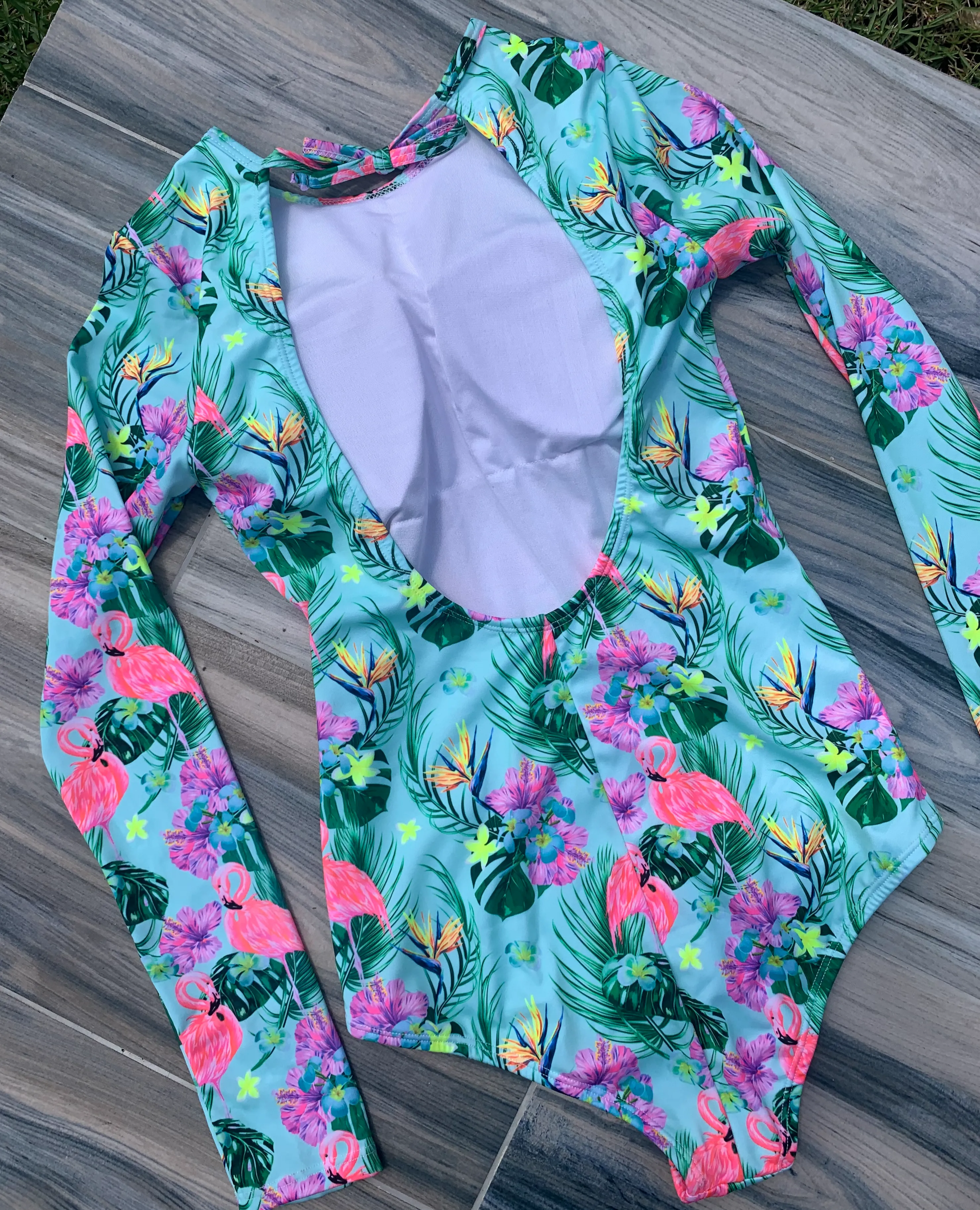 Tropical Long Sleeve Swimsuit
