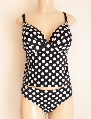 Underwire Push Up Tankini Top. Timeless Bikini Bottom