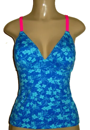 V-neck Tankini Top. Underwire Support Tankinis with Open Back.