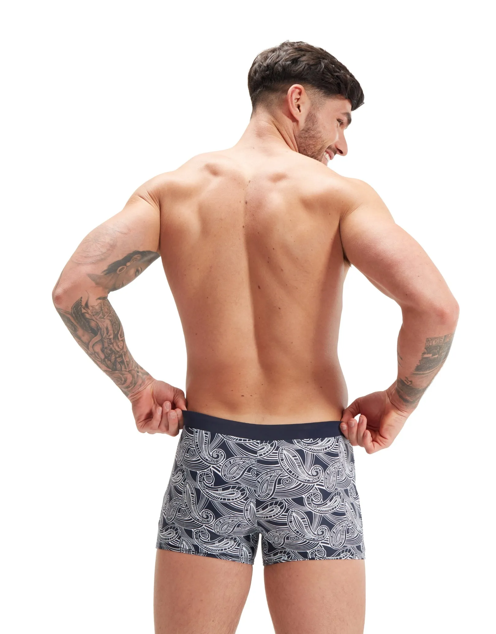Valmilton Allover Aquashort - Navy/White