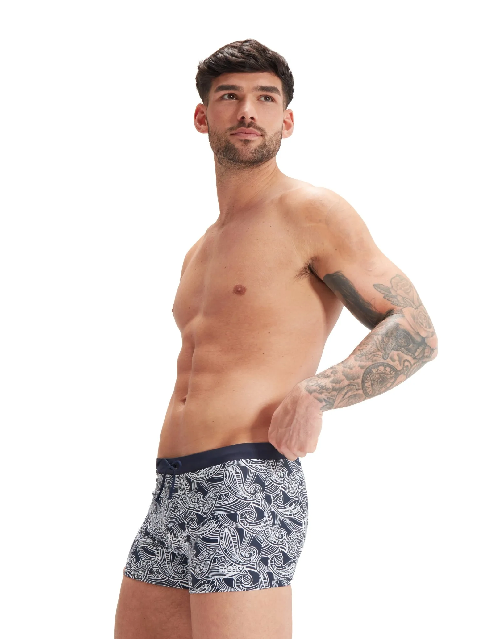 Valmilton Allover Aquashort - Navy/White