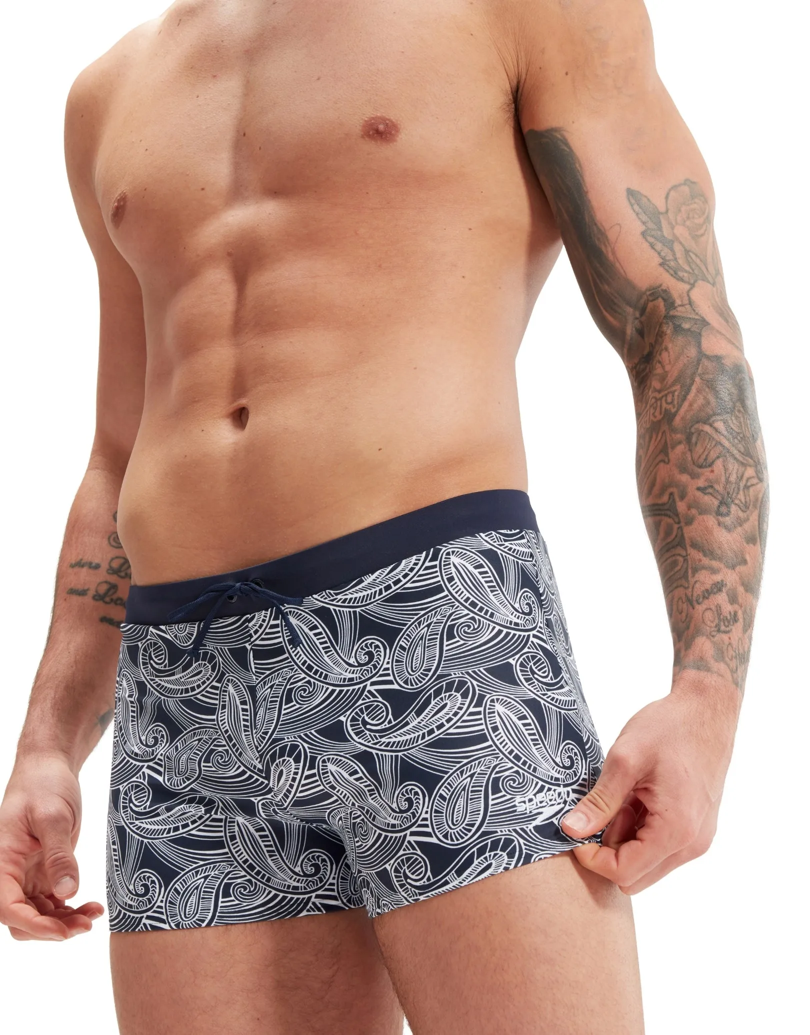Valmilton Allover Aquashort - Navy/White