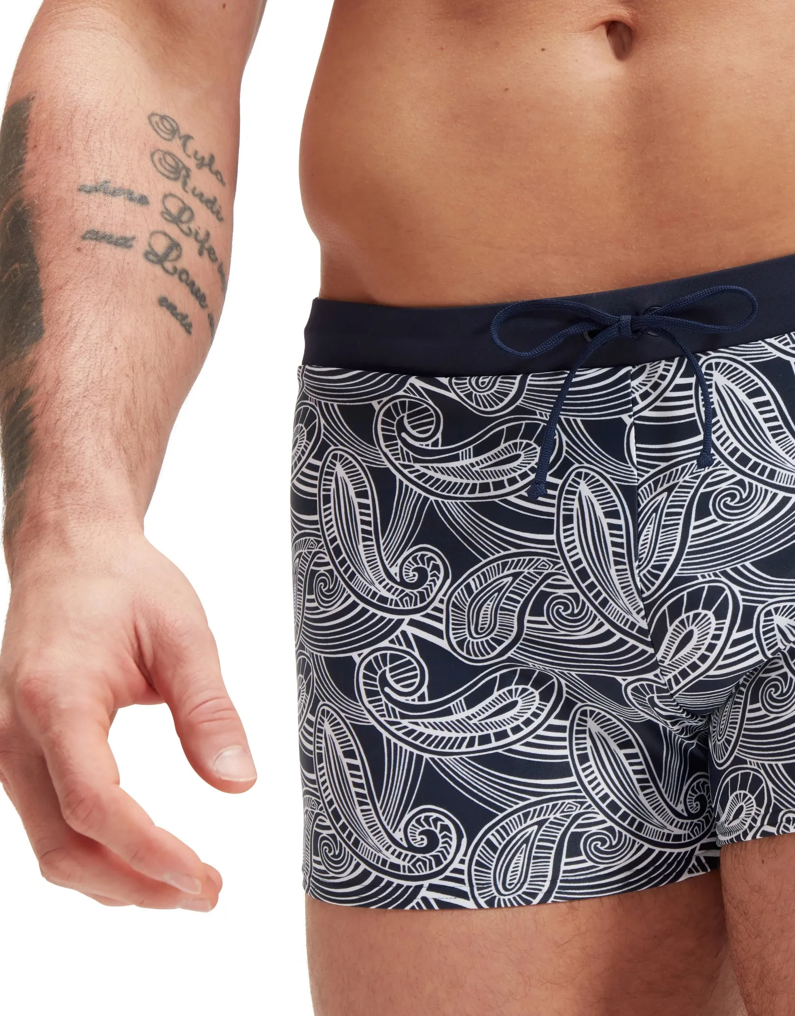 Valmilton Allover Aquashort - Navy/White