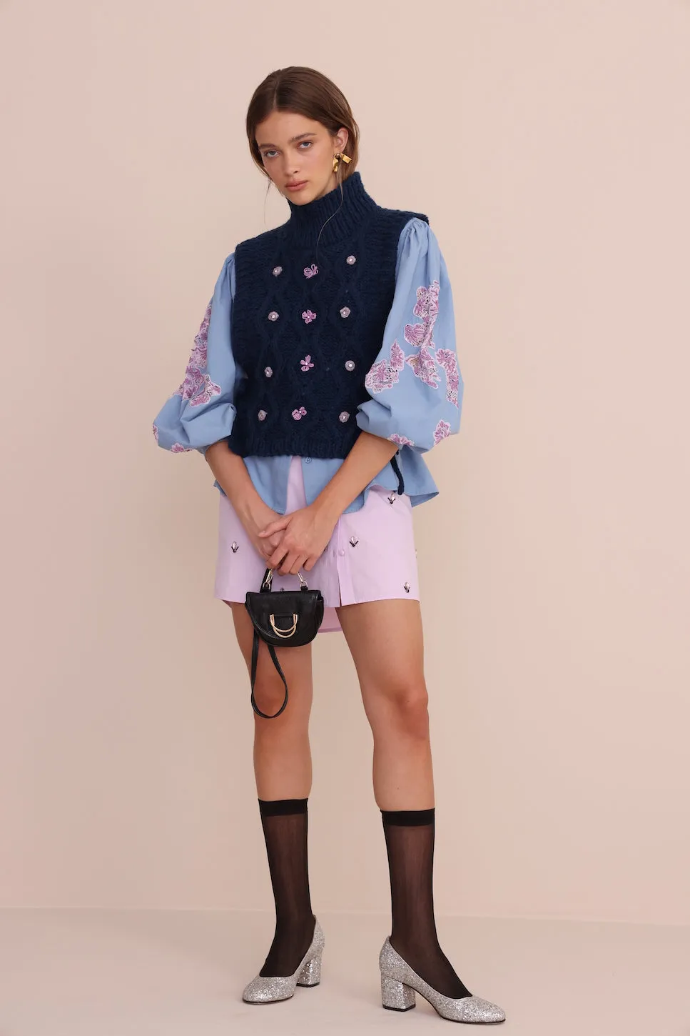 Vero Alfie Picasso Vest in Blue