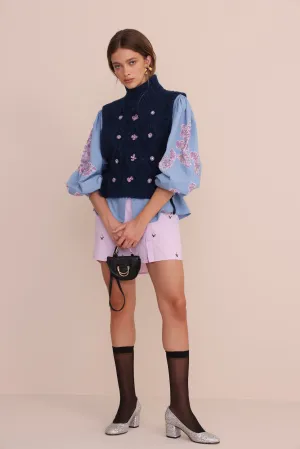Vero Alfie Picasso Vest in Blue