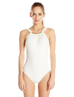 Vince Camuto Women's Crescent Resort High-Neck One-Piece Swimsuit Size 6