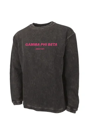 Vintage Black Corded Sweatshirt