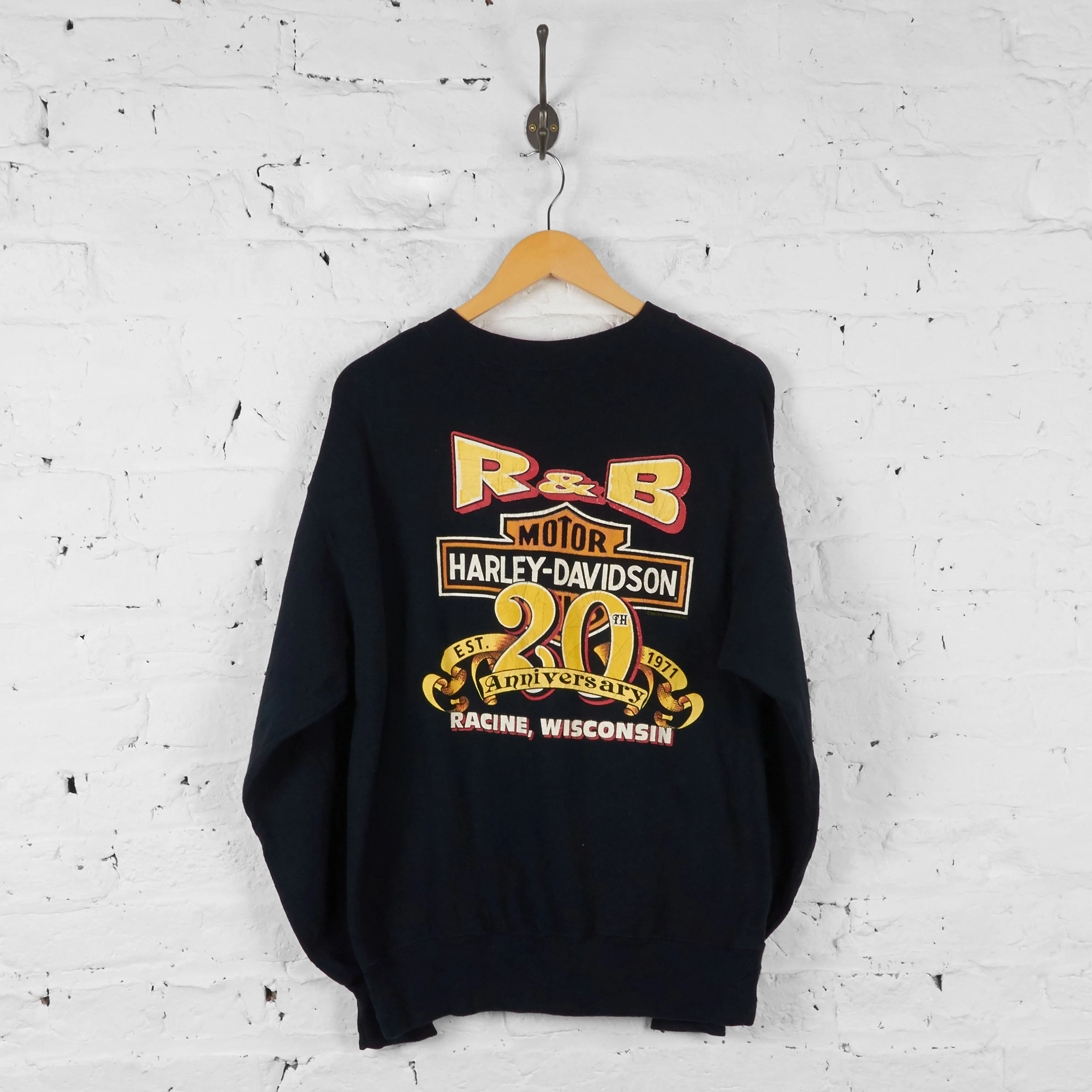 Vintage Harley Davidson Sweatshirt - Black - L
