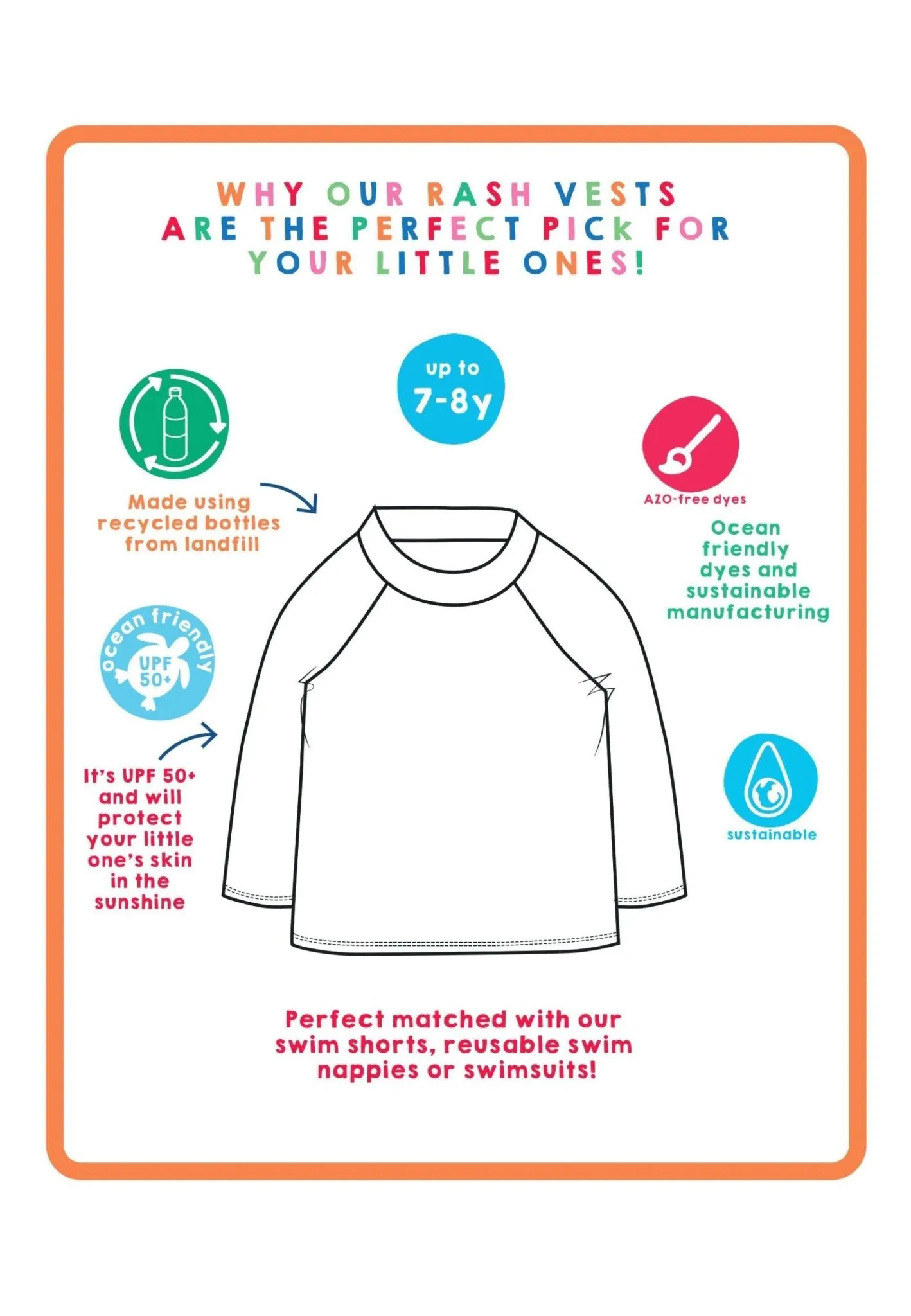 Whale Waves Print Kids' Rash Vest