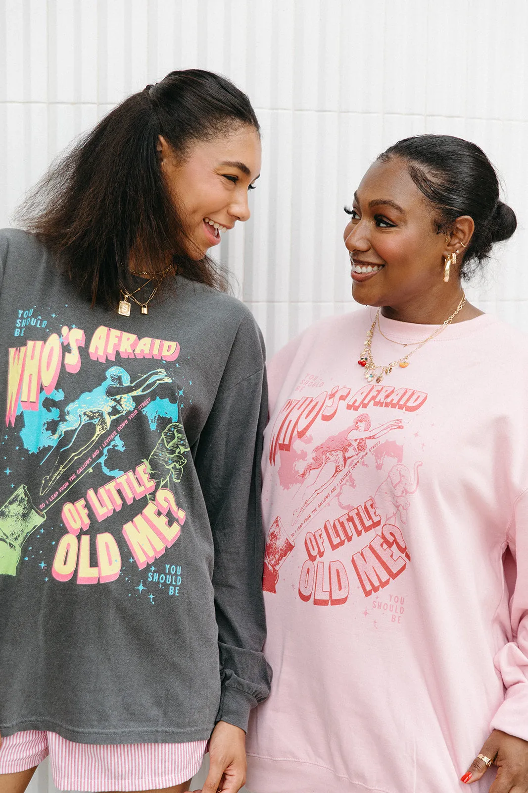 Who's Afraid Of Little Old Me Sweatshirt In Baby Pink