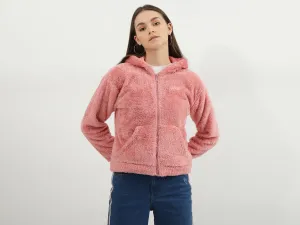 Women Solid Hooded Neck Sweatshirt