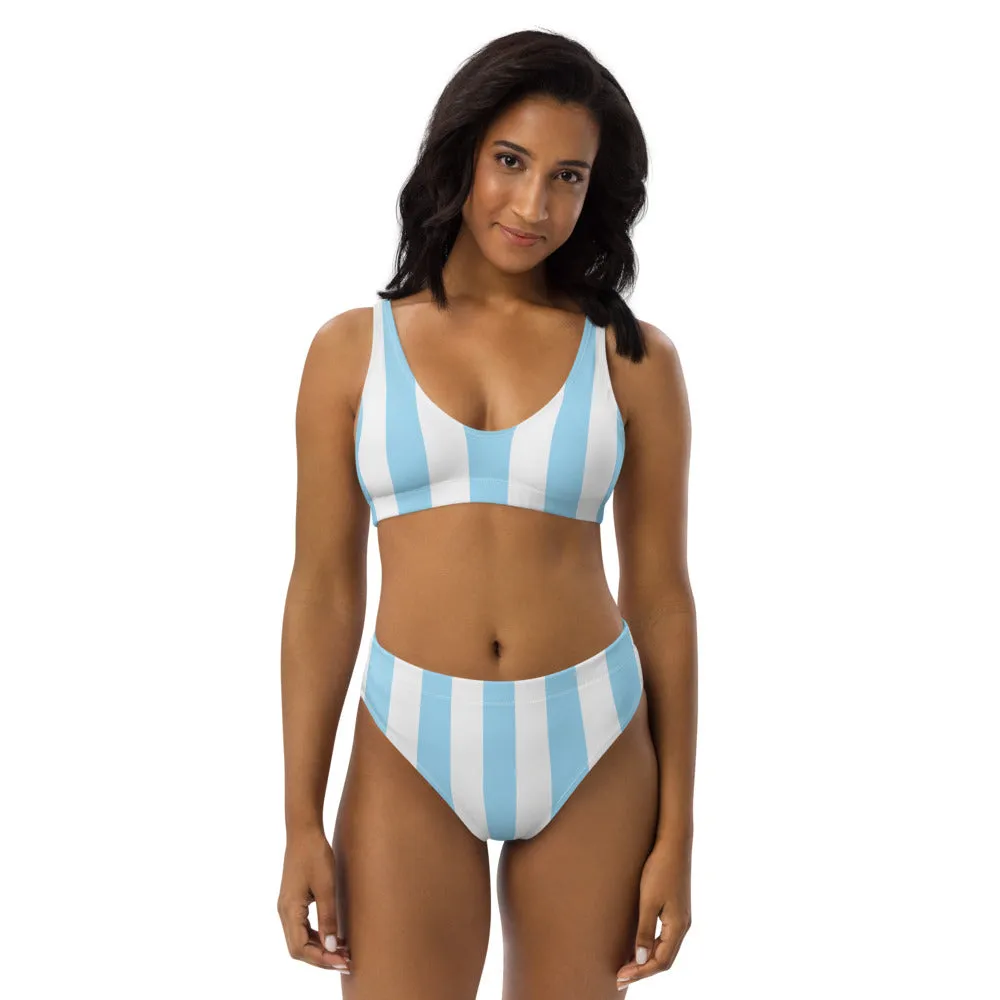 Women's Aqua Striped Bikini