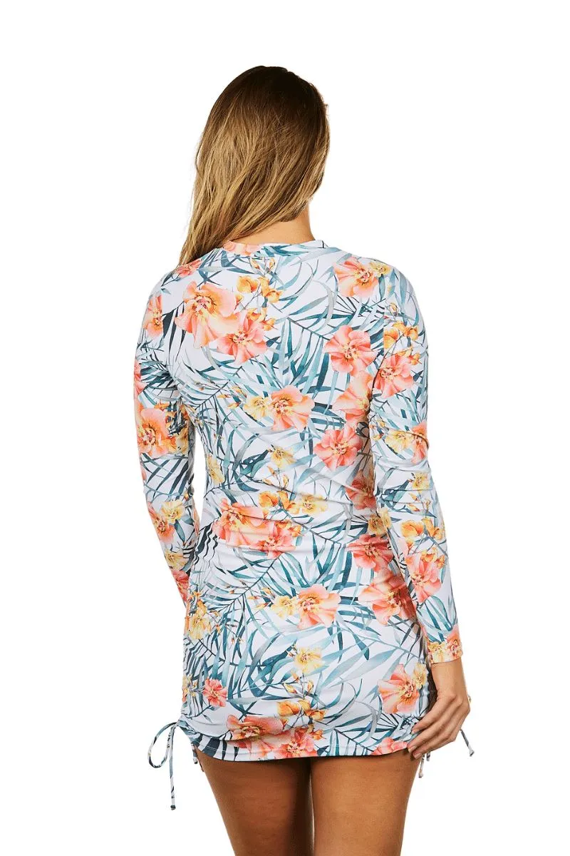Womens Convertible Rashie in Island Breeze White