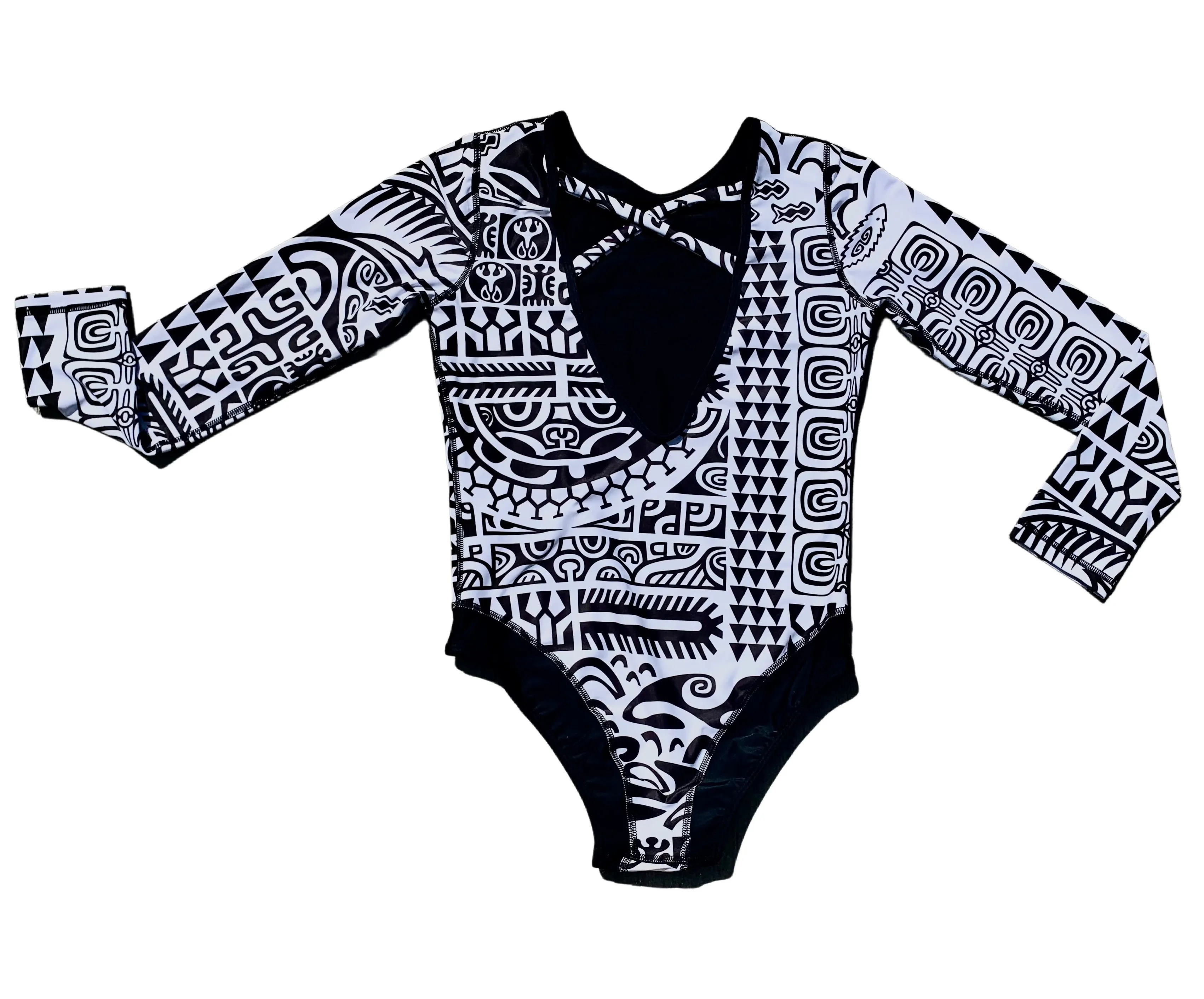 Women's Coolie-Kini Matamua Print ~ Black / White
