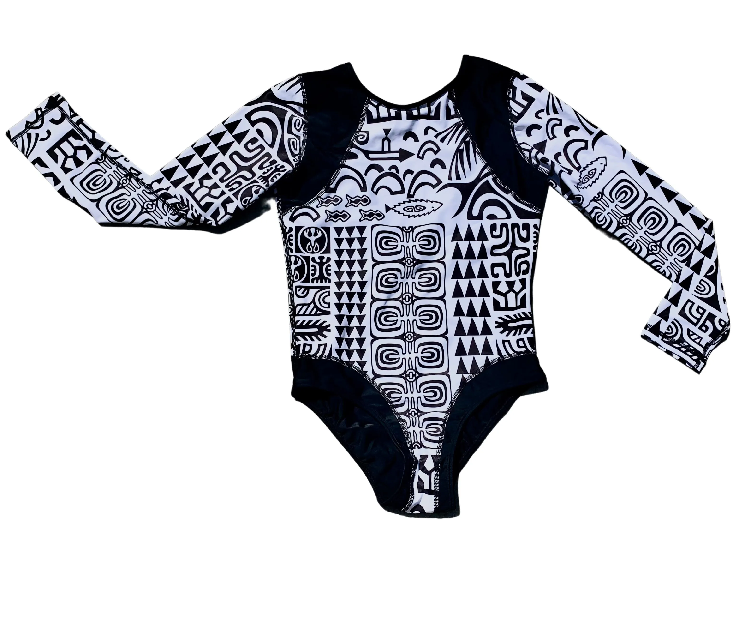 Women's Coolie-Kini Matamua Print ~ Black / White