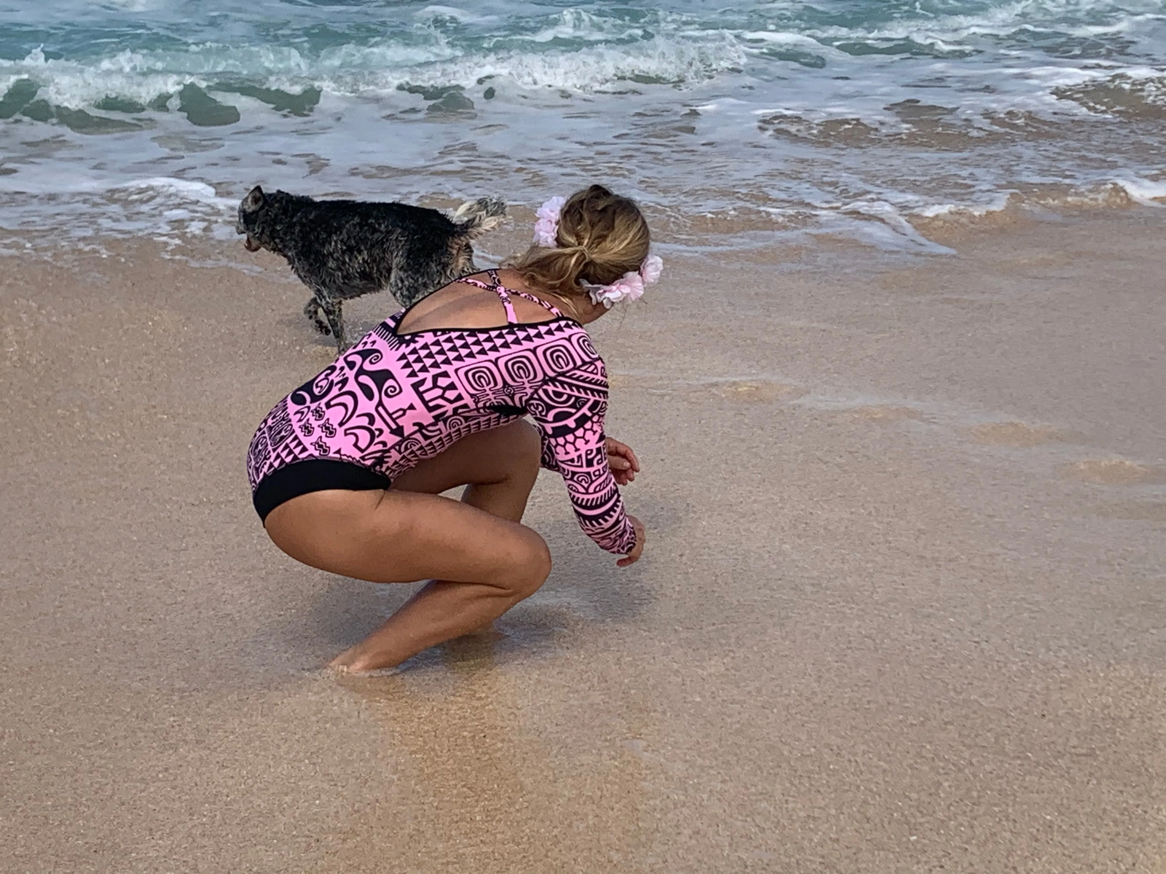 Women's Coolie-Kini Matamua Print ~ Pink / Navy