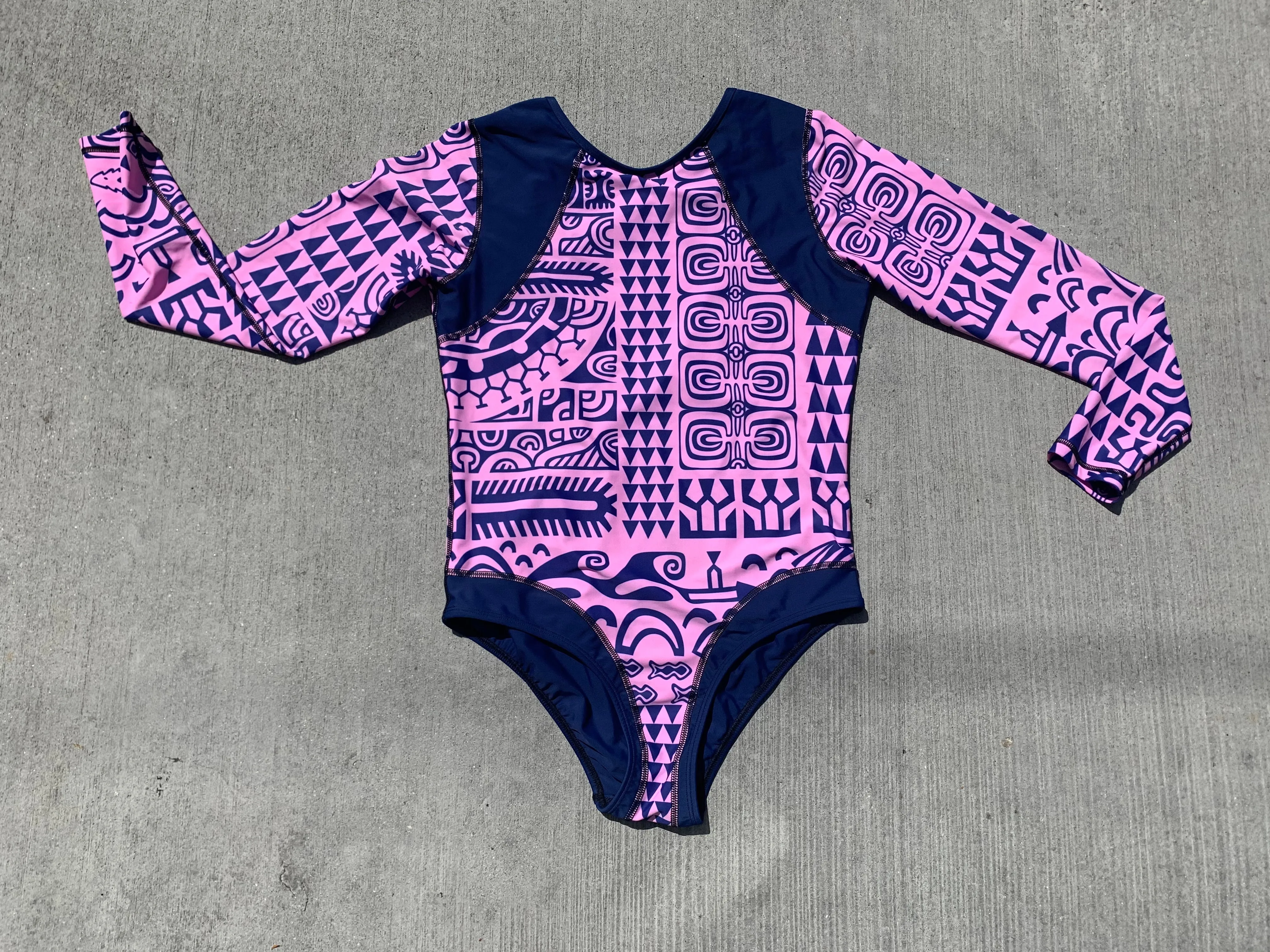 Women's Coolie-Kini Matamua Print ~ Pink / Navy