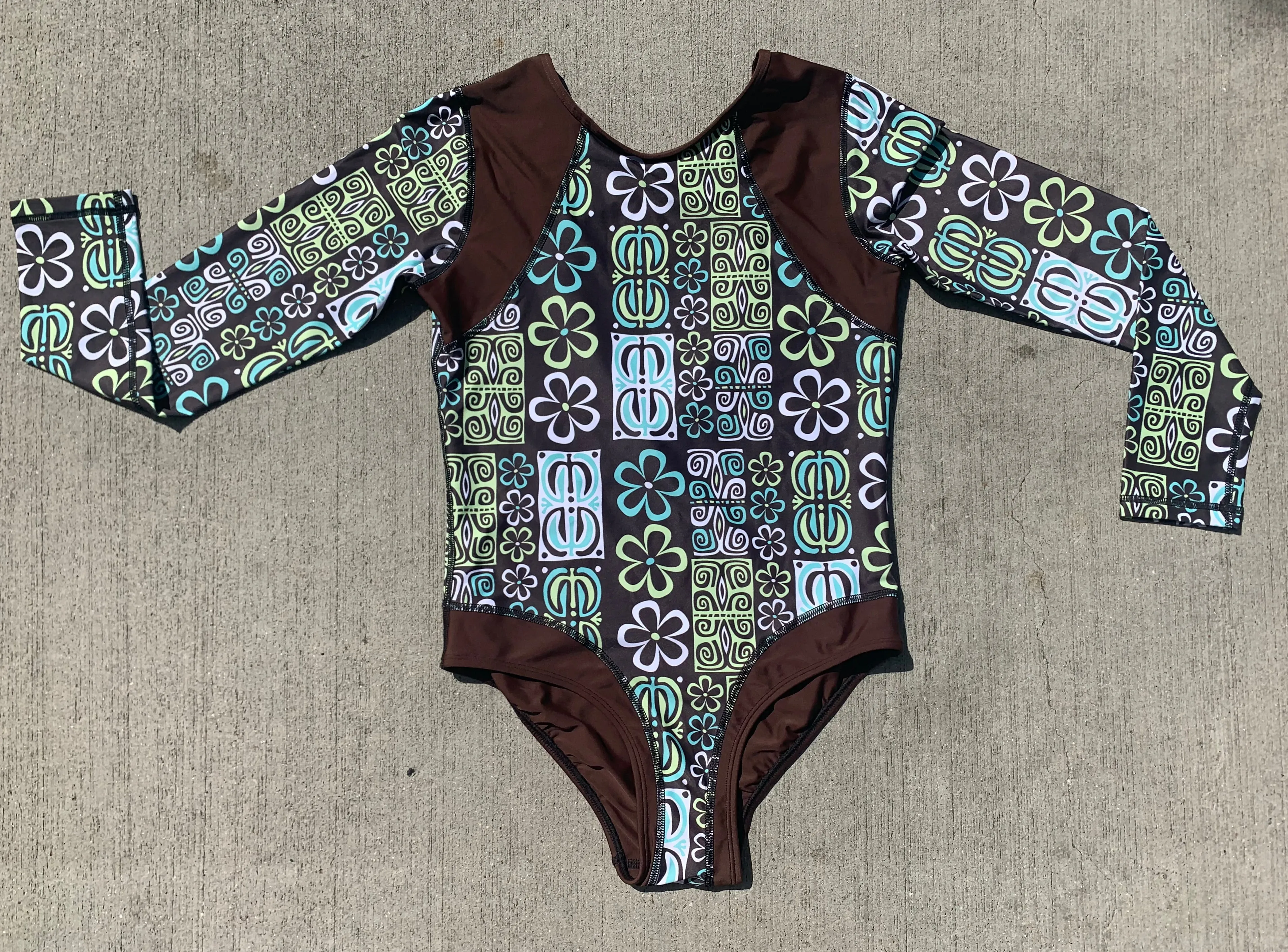 Women's Coolie-Kini ~ Tiare Tahiti Print - Espresso