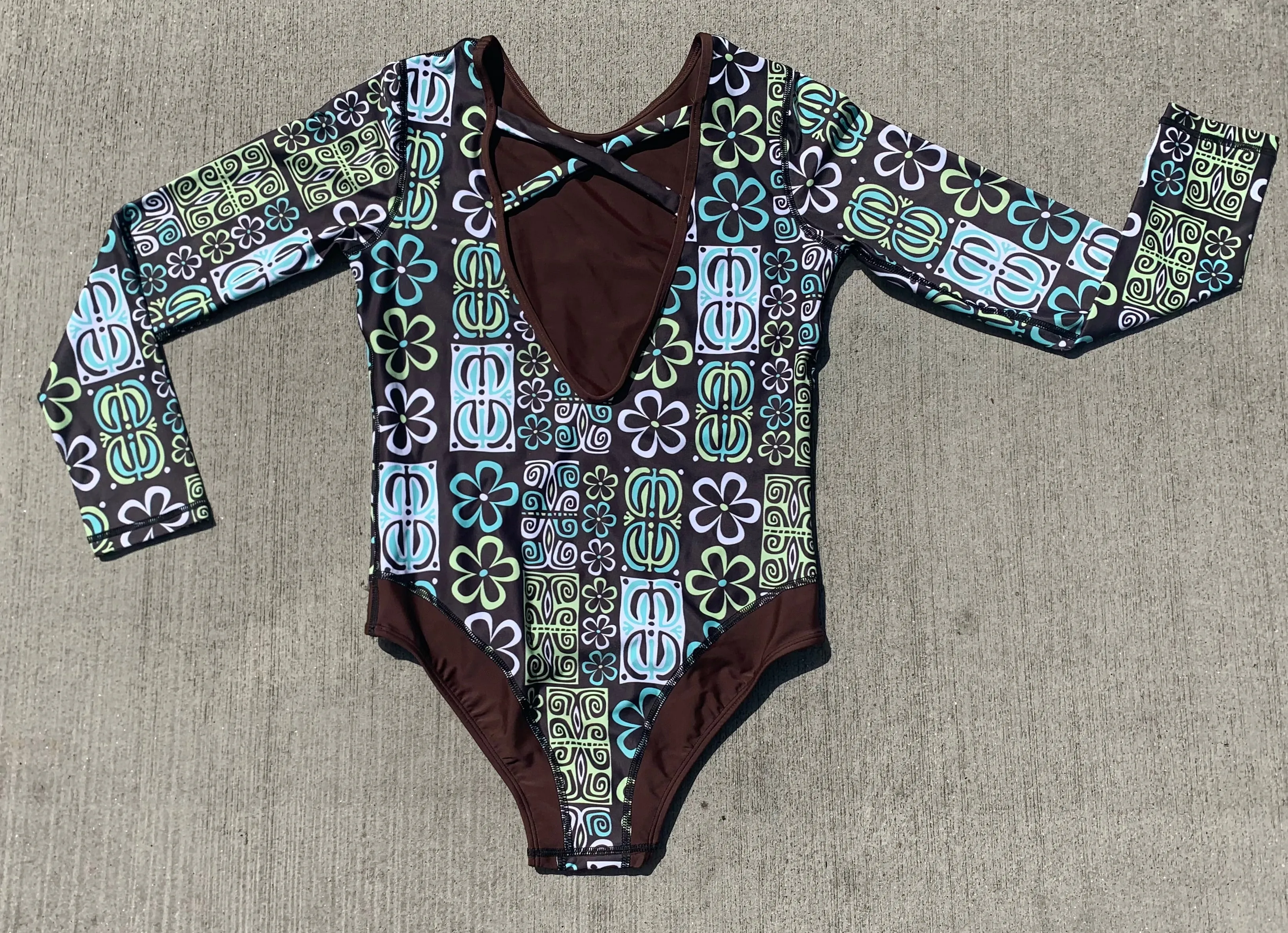 Women's Coolie-Kini ~ Tiare Tahiti Print - Espresso