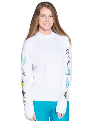 Women's Snorkel Hawaii Fish ID Rash Guard - White
