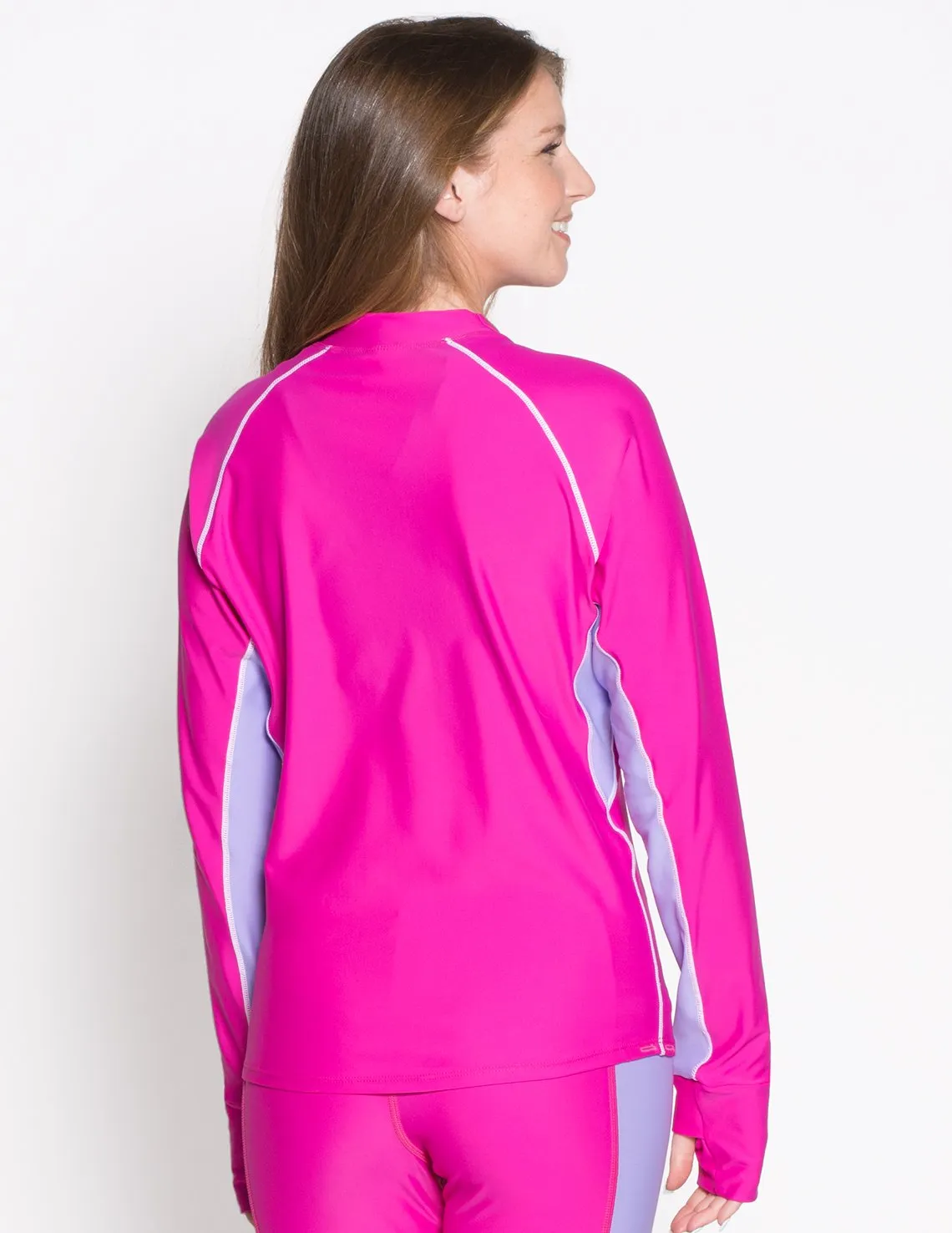 Women's Snorkel Long Sleeve Rash Guard - Fuchsia / Lavender