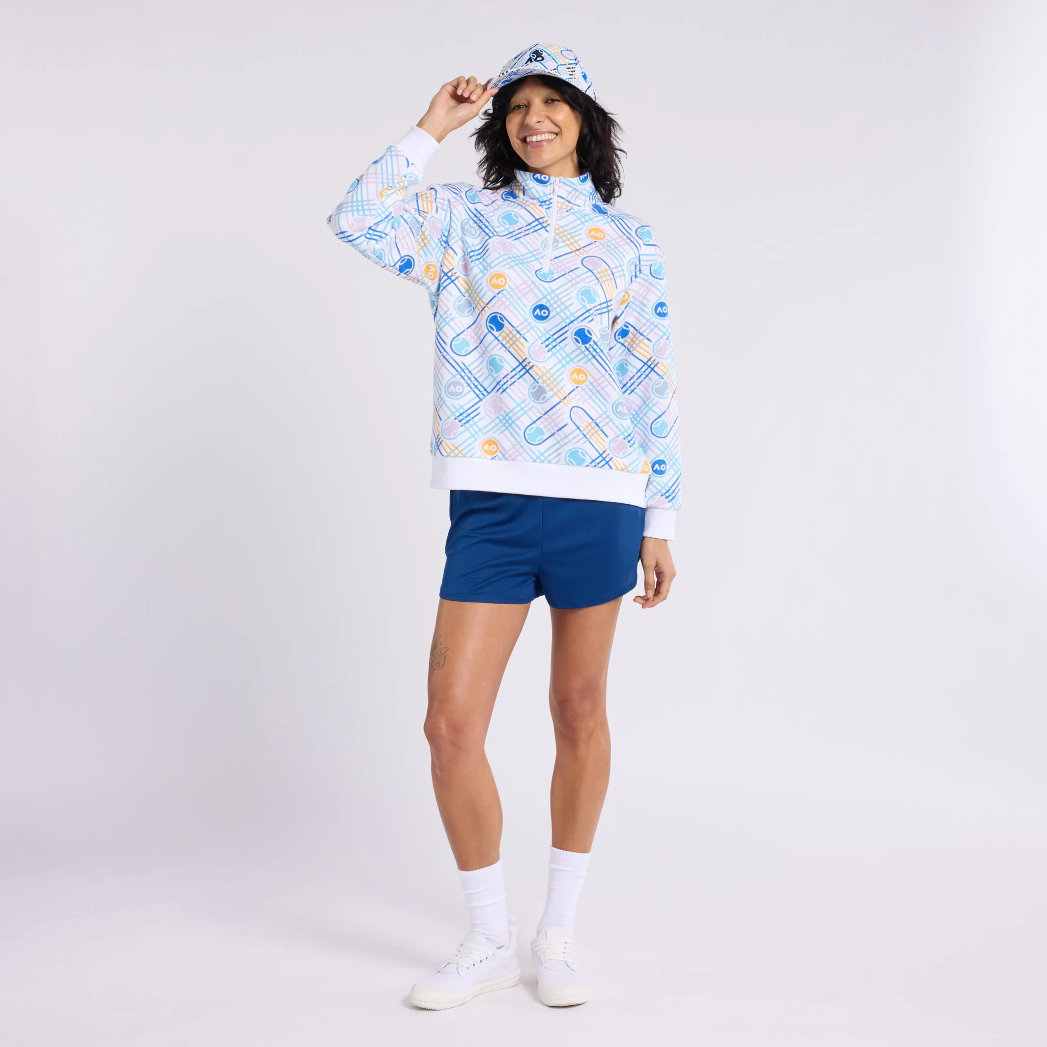 Women's Sweatshirt Half-Zip Geometric