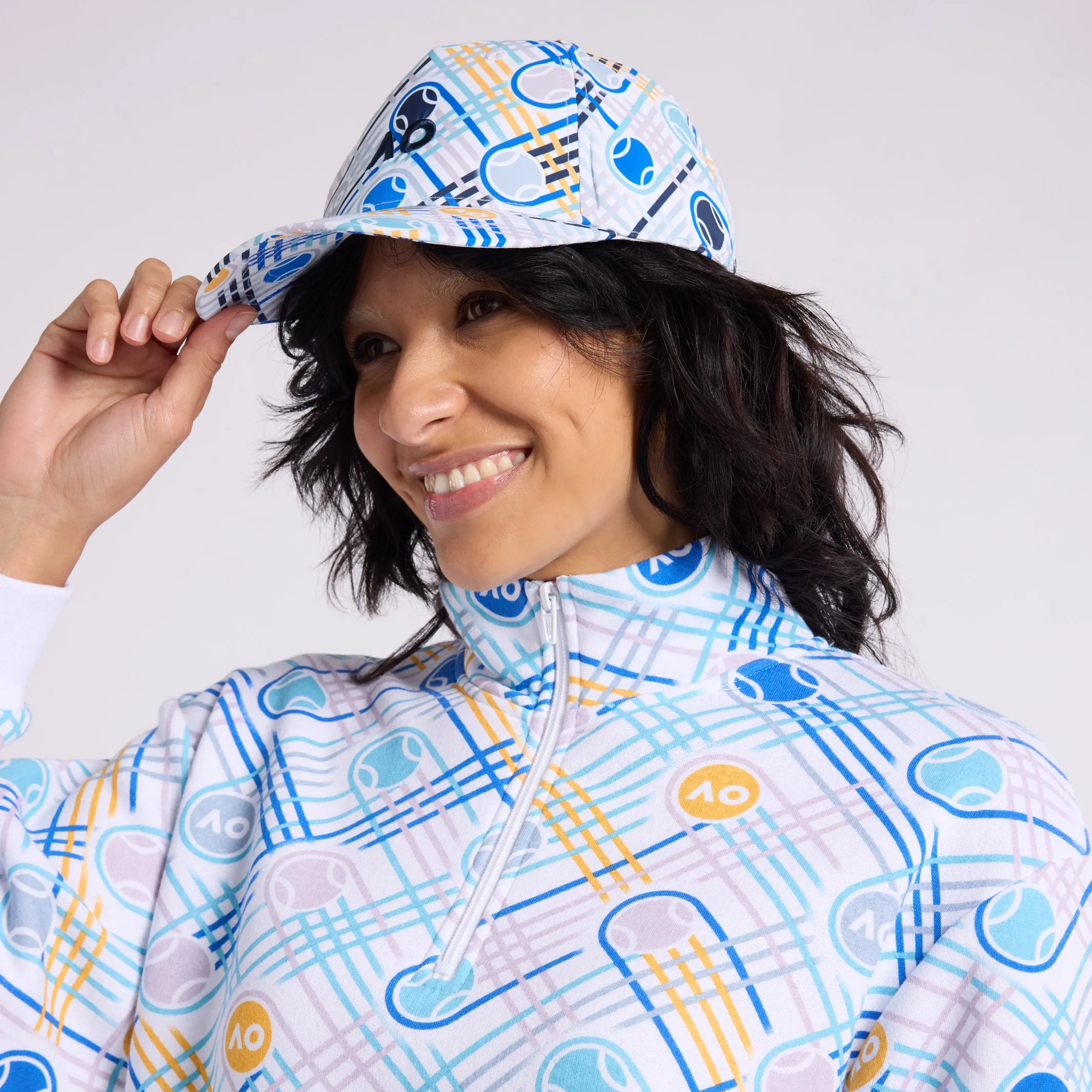 Women's Sweatshirt Half-Zip Geometric