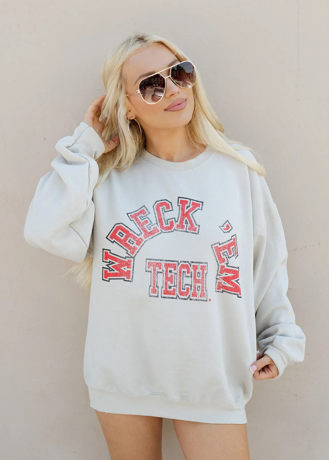 Wreck 'Em Thrifted Sand Sweatshirt