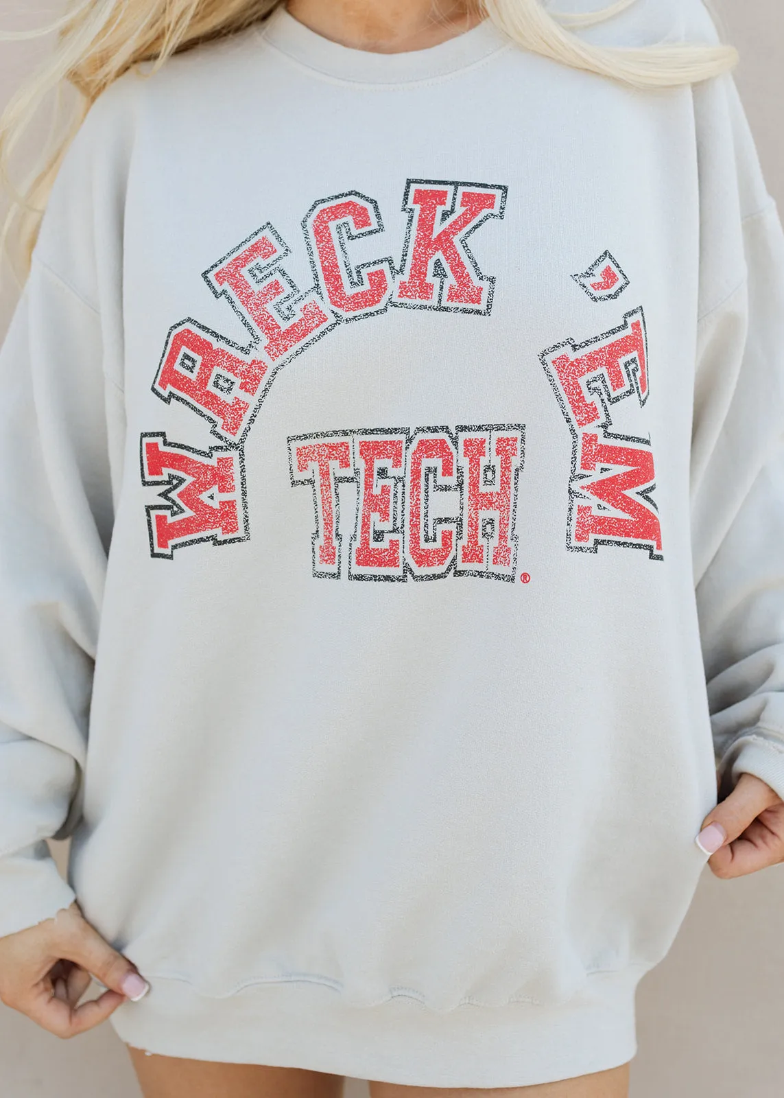 Wreck 'Em Thrifted Sand Sweatshirt