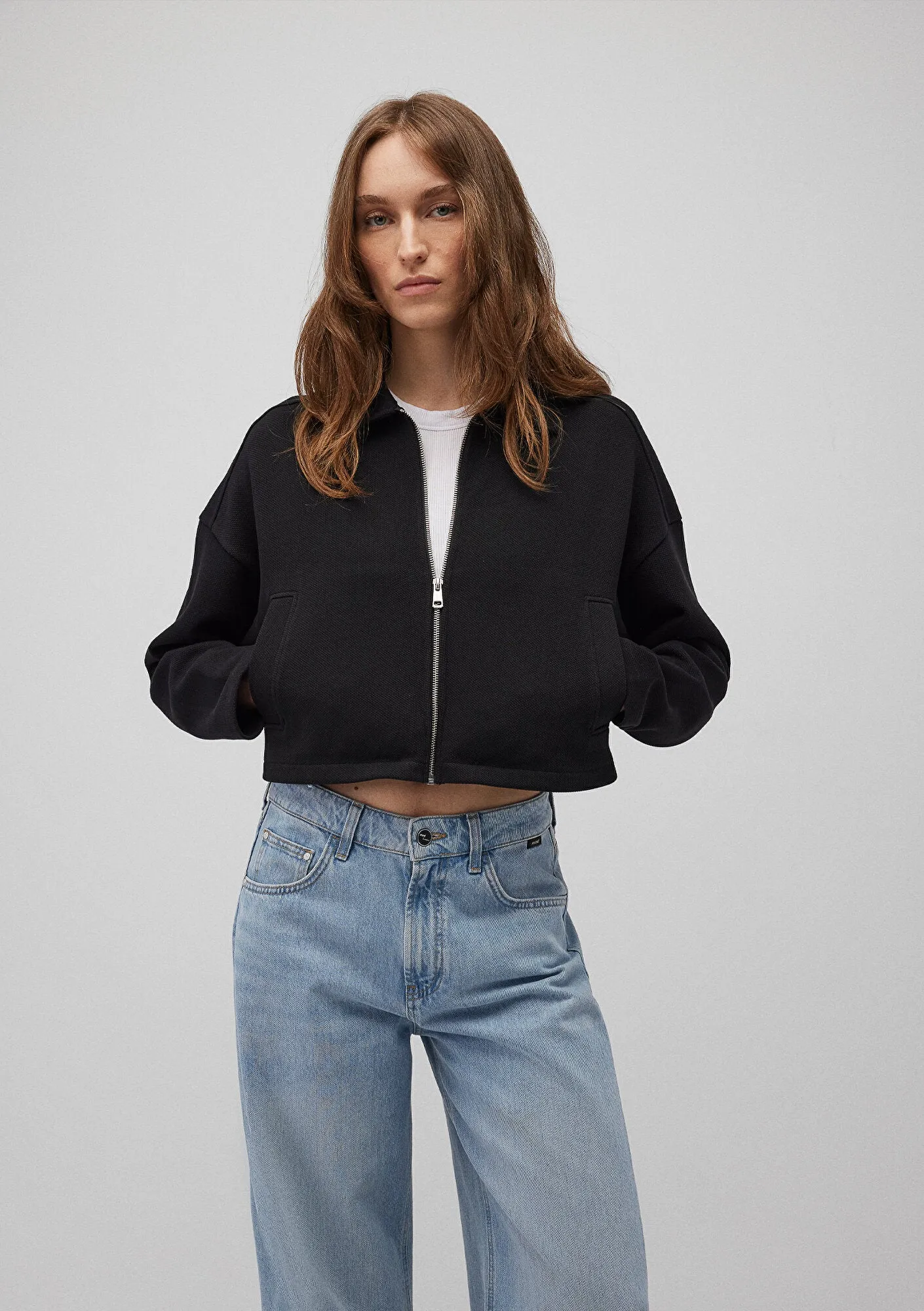 Zip Up Black Sweatshirt