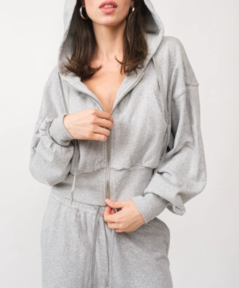 Zip Up Cropped Hoodie