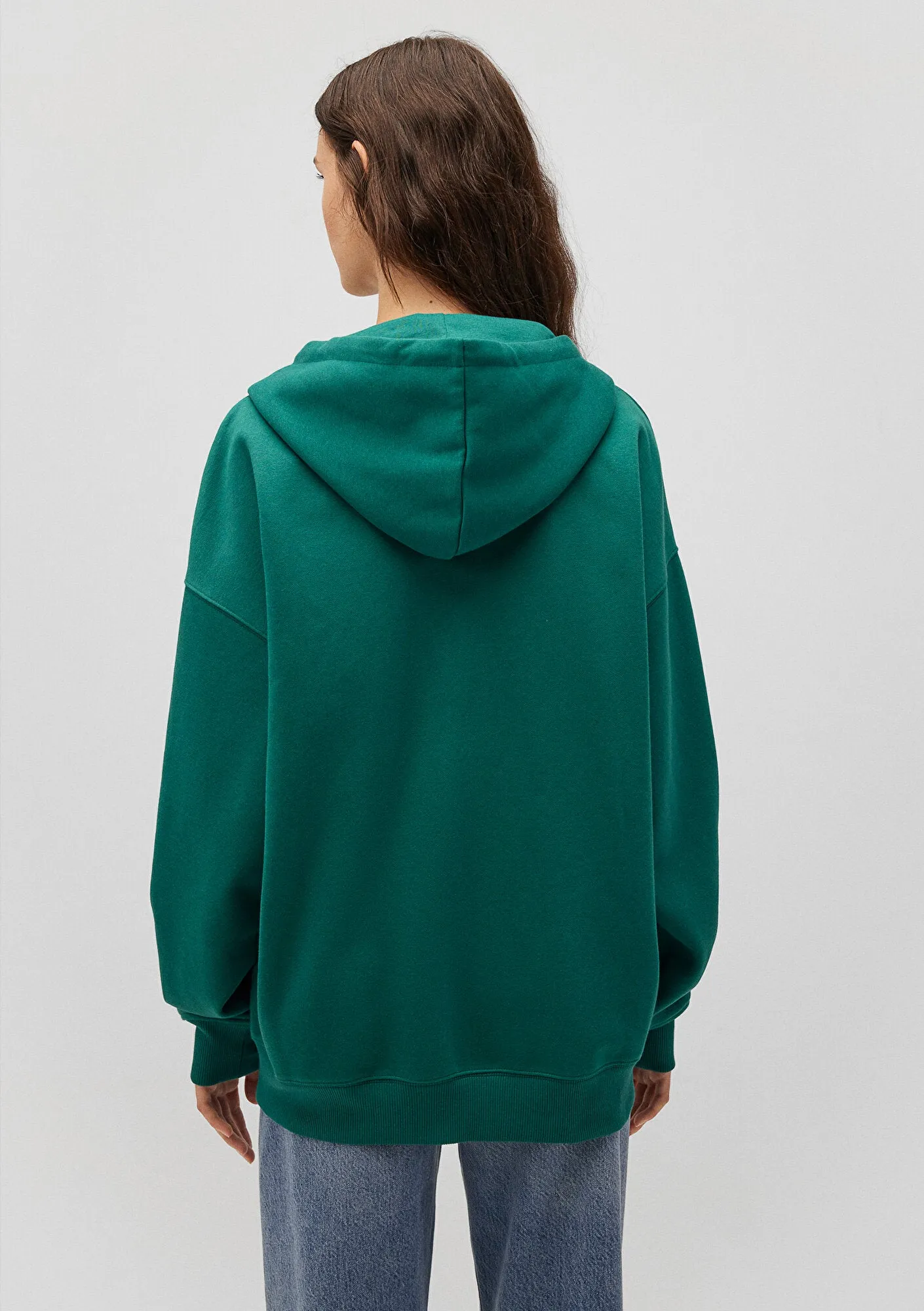 Zip Up Hooded Green Sweatshirt