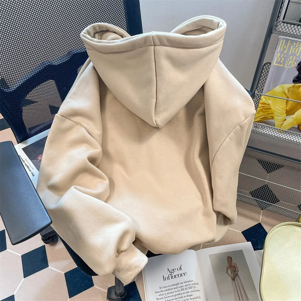 Zip Up Hoodie for Men and Women Full Gothic Sweatshirt Hip Hop Jacket Coat Tops