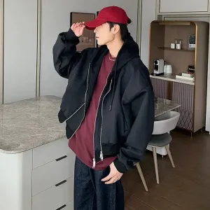 Zip-Up Hoodie with Adjustable Drawstrings