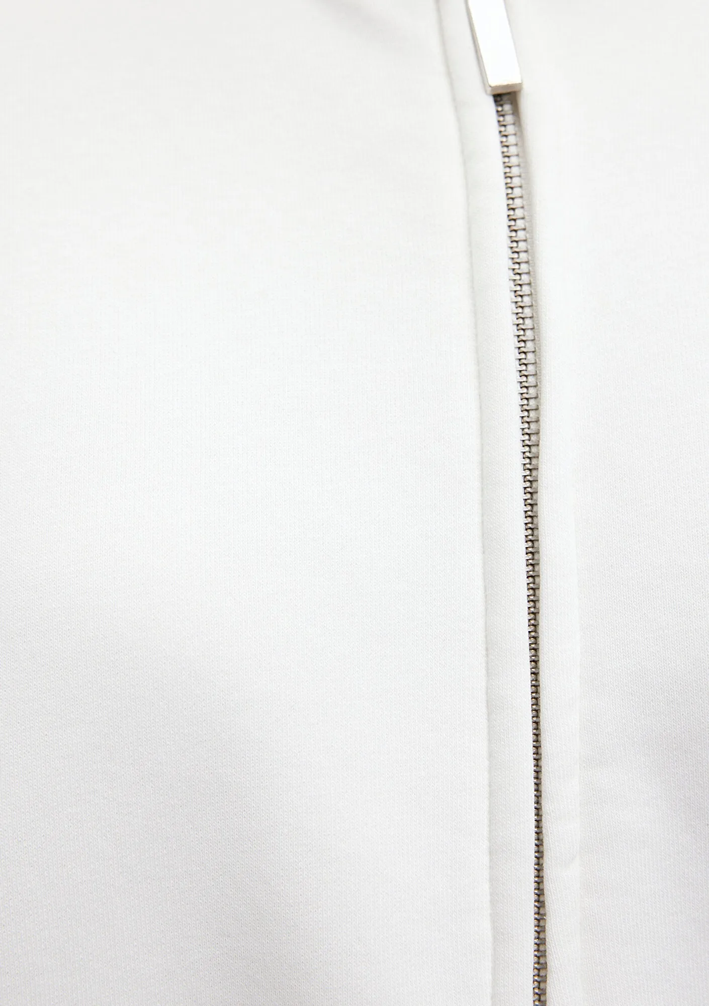 Zip Up White Bomber Sweatshirt