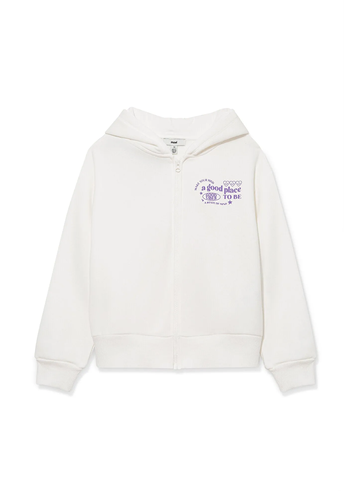 Zip Up White Sweatshirt
