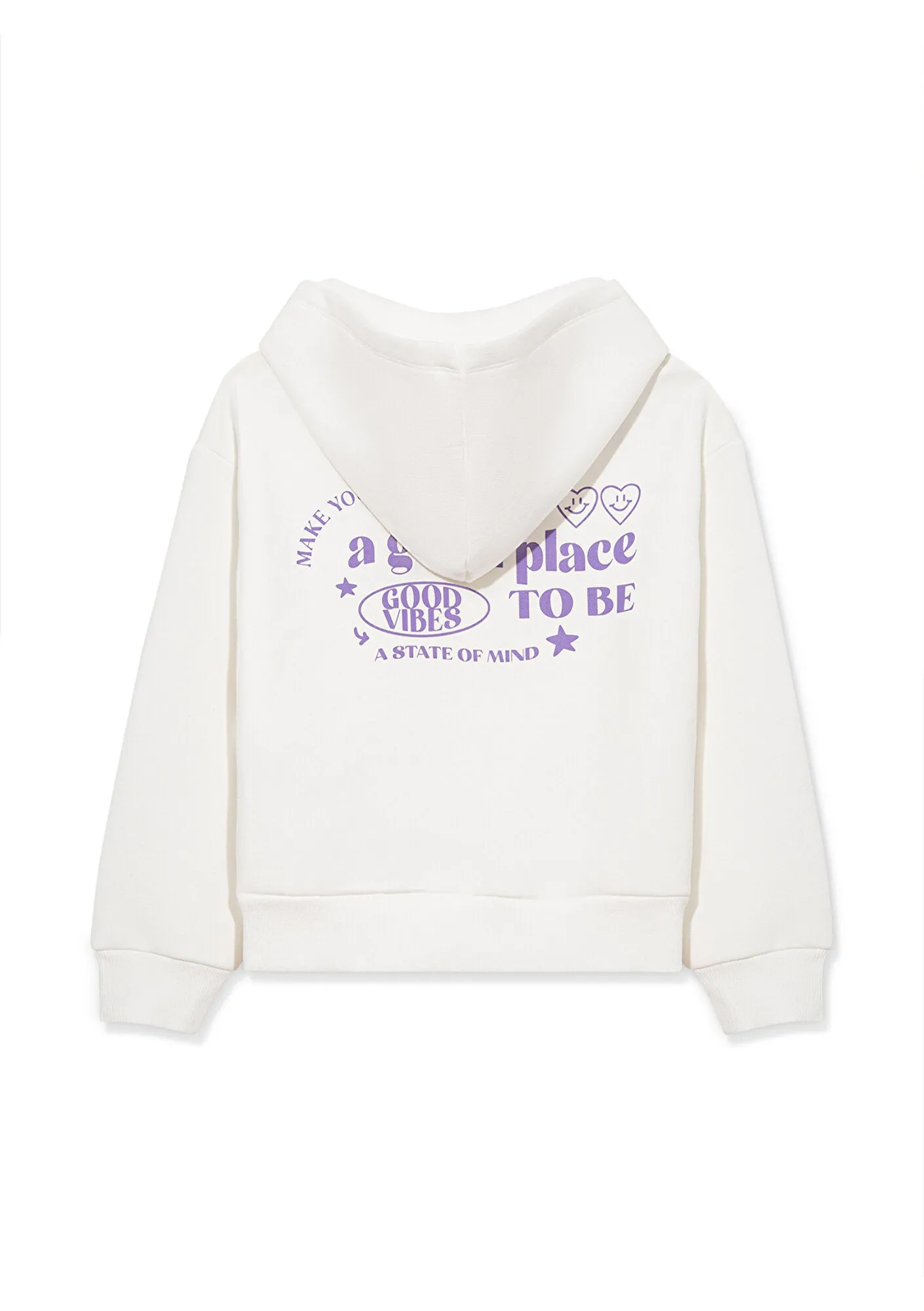 Zip Up White Sweatshirt