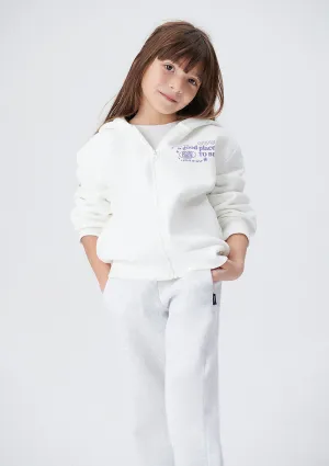 Zip Up White Sweatshirt