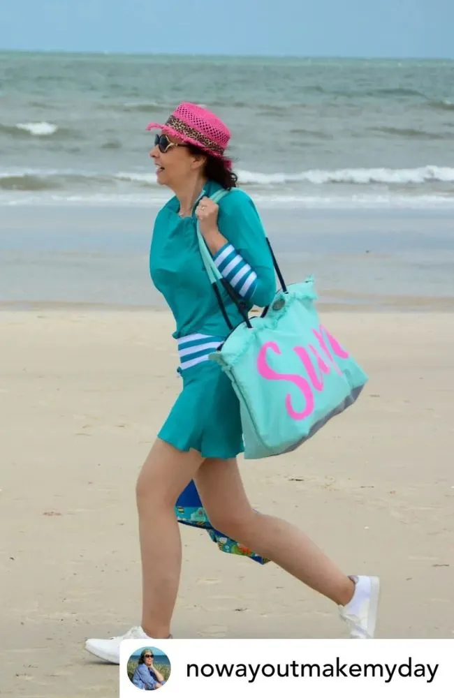 Zipper Rashie Top teal