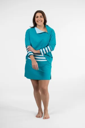 Zipper Rashie Top teal